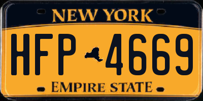 NY license plate HFP4669