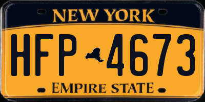 NY license plate HFP4673