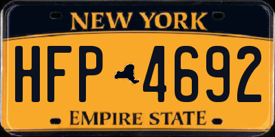NY license plate HFP4692