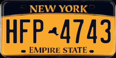 NY license plate HFP4743