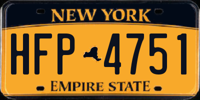 NY license plate HFP4751