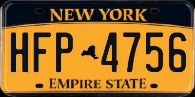 NY license plate HFP4756