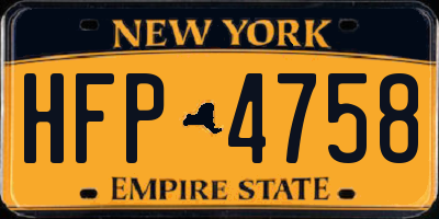 NY license plate HFP4758