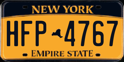 NY license plate HFP4767