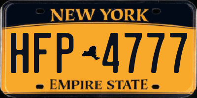 NY license plate HFP4777