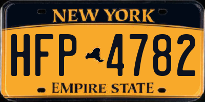 NY license plate HFP4782