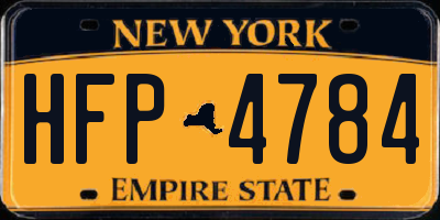 NY license plate HFP4784