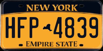 NY license plate HFP4839