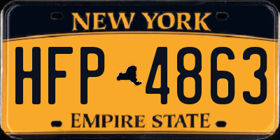 NY license plate HFP4863