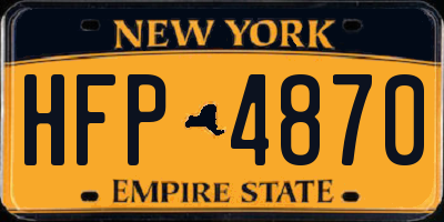 NY license plate HFP4870
