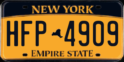 NY license plate HFP4909