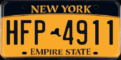 NY license plate HFP4911