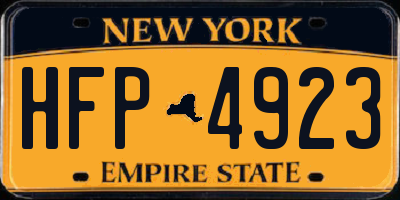 NY license plate HFP4923