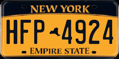 NY license plate HFP4924