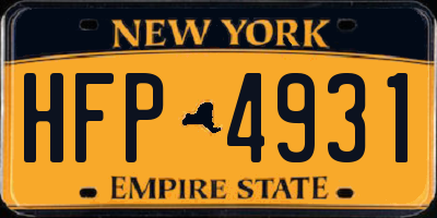 NY license plate HFP4931