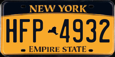 NY license plate HFP4932