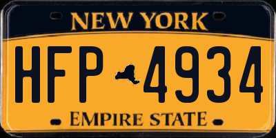 NY license plate HFP4934