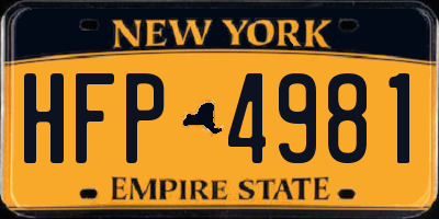 NY license plate HFP4981