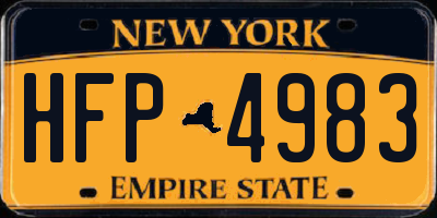 NY license plate HFP4983