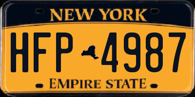 NY license plate HFP4987