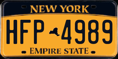 NY license plate HFP4989