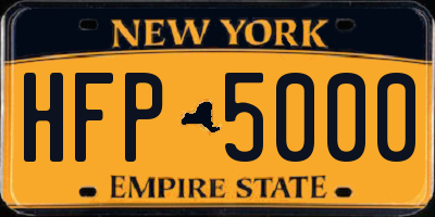 NY license plate HFP5000
