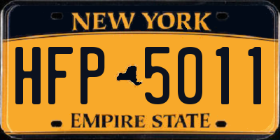 NY license plate HFP5011