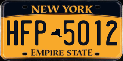 NY license plate HFP5012