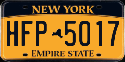 NY license plate HFP5017
