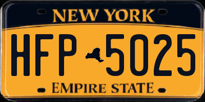 NY license plate HFP5025