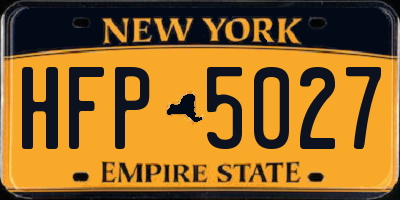 NY license plate HFP5027