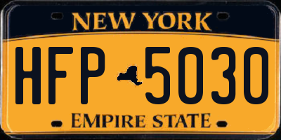 NY license plate HFP5030