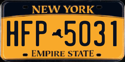 NY license plate HFP5031