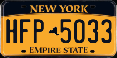 NY license plate HFP5033