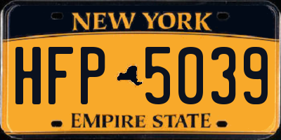 NY license plate HFP5039