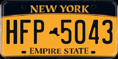 NY license plate HFP5043
