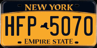 NY license plate HFP5070
