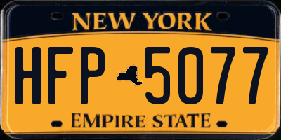 NY license plate HFP5077
