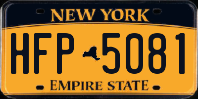 NY license plate HFP5081