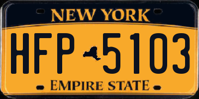 NY license plate HFP5103