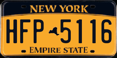 NY license plate HFP5116