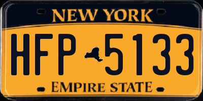 NY license plate HFP5133