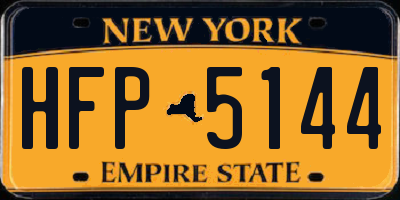 NY license plate HFP5144