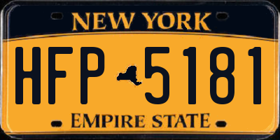 NY license plate HFP5181