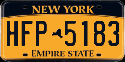 NY license plate HFP5183