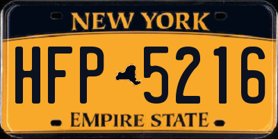 NY license plate HFP5216