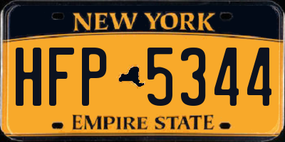 NY license plate HFP5344