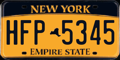 NY license plate HFP5345