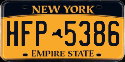 NY license plate HFP5386