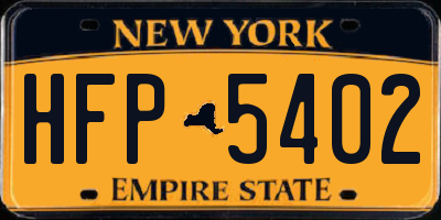 NY license plate HFP5402